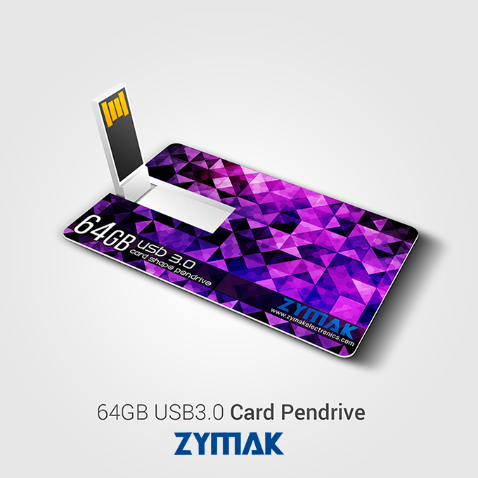 Pen Drive Zymak 64 Gb Pen Drive Card Pendrive Ultra Slim Pen Drive 64 Gb Storage Capacity 3.0 Flash Drive - Pen Drive