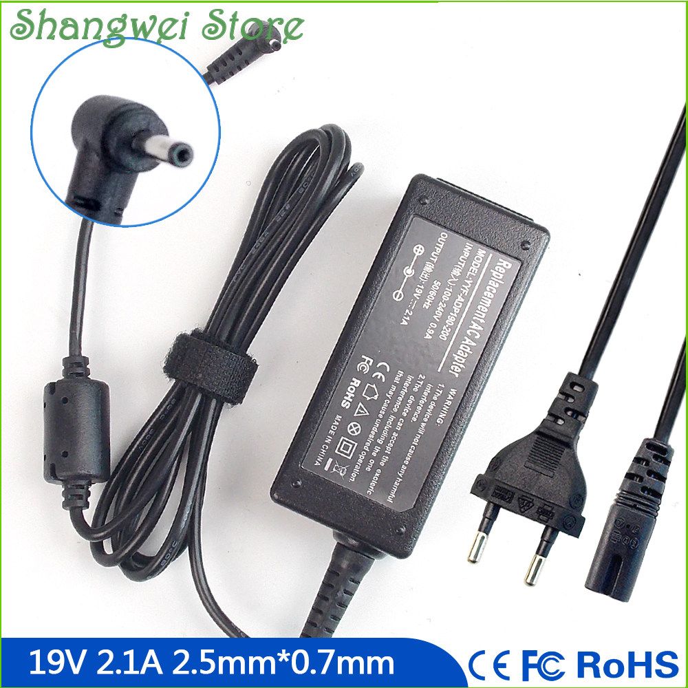 19V 2.1A Notebook Power Adapter Charger for Asus Eee PC 1018P-PU17-BK 1015T-MU17-BK 1016P-BLK025S 1016P-BLK027F 1201HA-B002M X101H