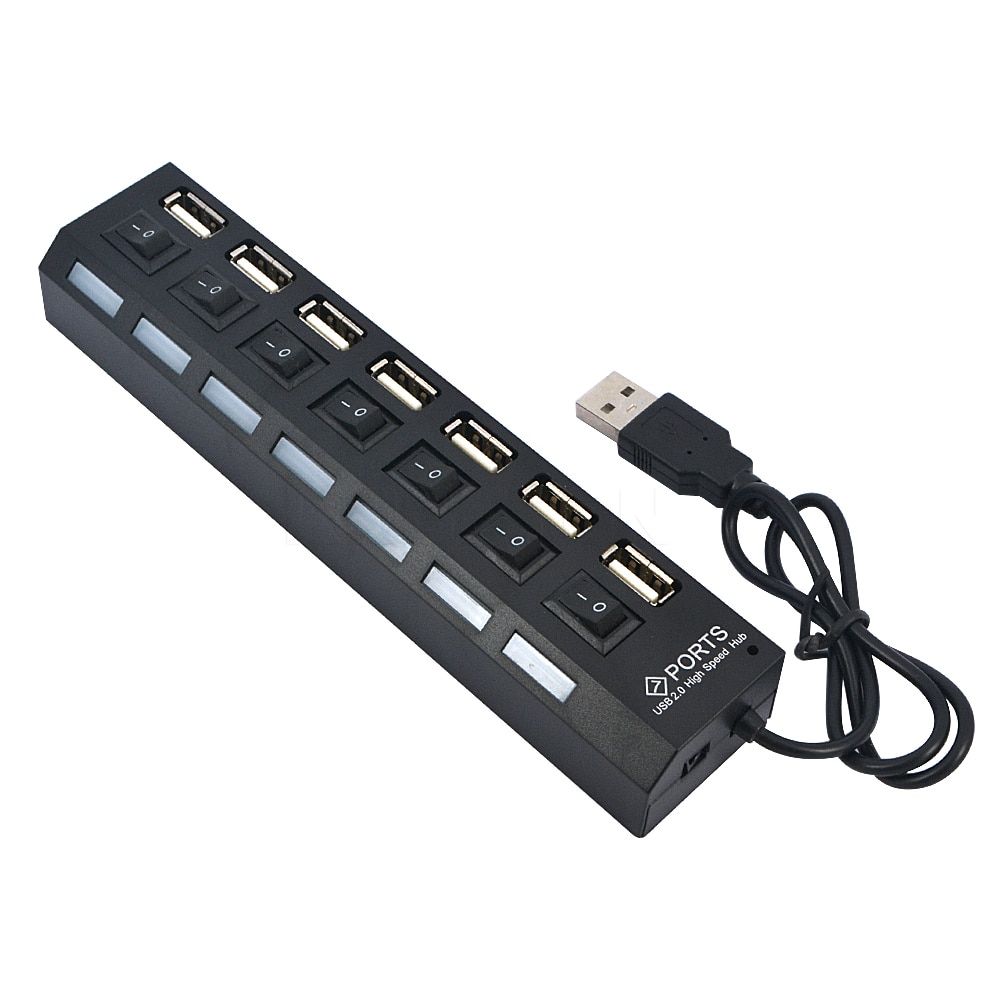 Kebidu Multiple s USB Hub 2.0 USB Splitter Hab With Power Adapter Computer Accessories Hub For PC laptop accessories（4 Ports）