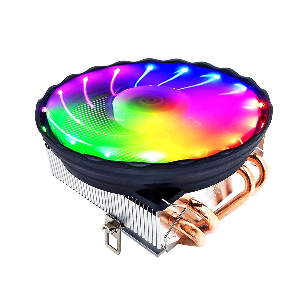 V4 CPU Cooler 4 Copper Heat Pipes 3Pin Colorful Quiet Cooling Fan Replacement for Intel LGA 775/1150/1155/1156/1151/1366 AM2/3/4 FM1/FM2