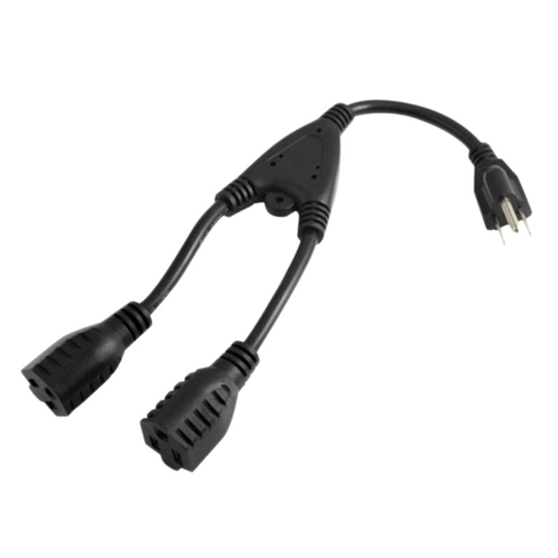 Power Cord Extension Distribution Line, 1 / 2 Male and Female Power Cord Household Computer Adapter Display Appliance Conversion Connection Line