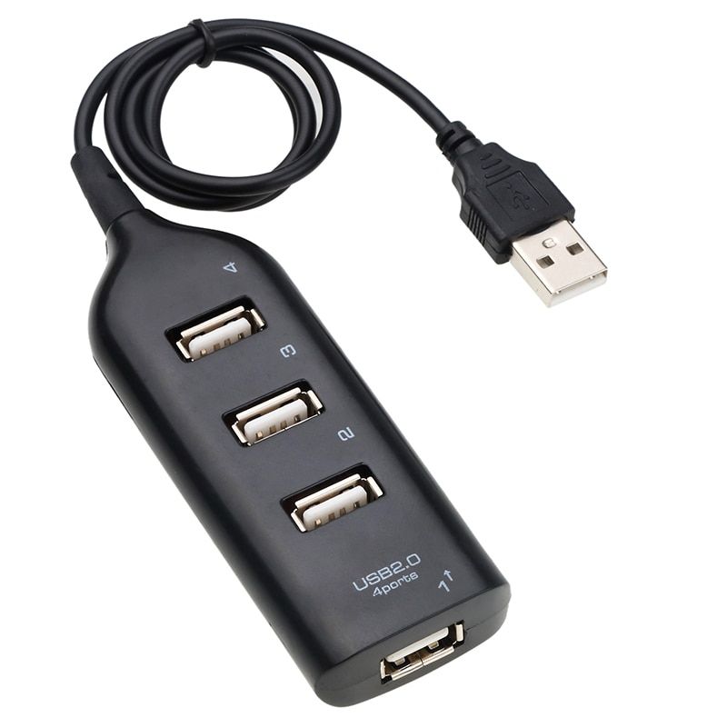 USB 2.0 High Speed USB Hub 4 Port Splitter USB Adapter Mini Hub Socket For PC Laptop Notebook Computer Windows Mac Accessories（White）