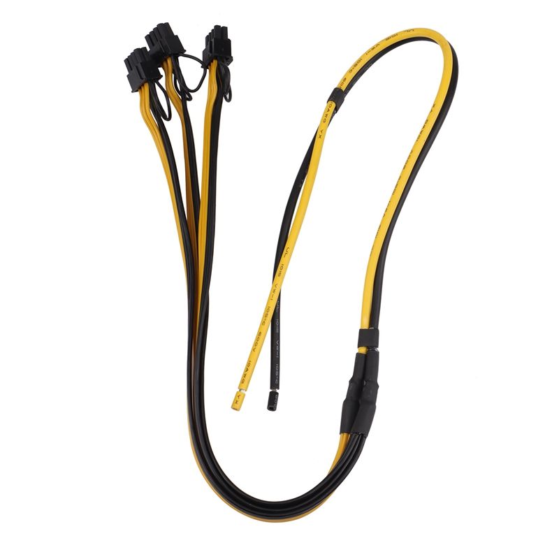 Graphic Card Power Supply Cable 1 to 3 6P+2P Miner Adapter Cable 8Pin GPU Video Card Wire 10AWG+16AWG Cables for Mining