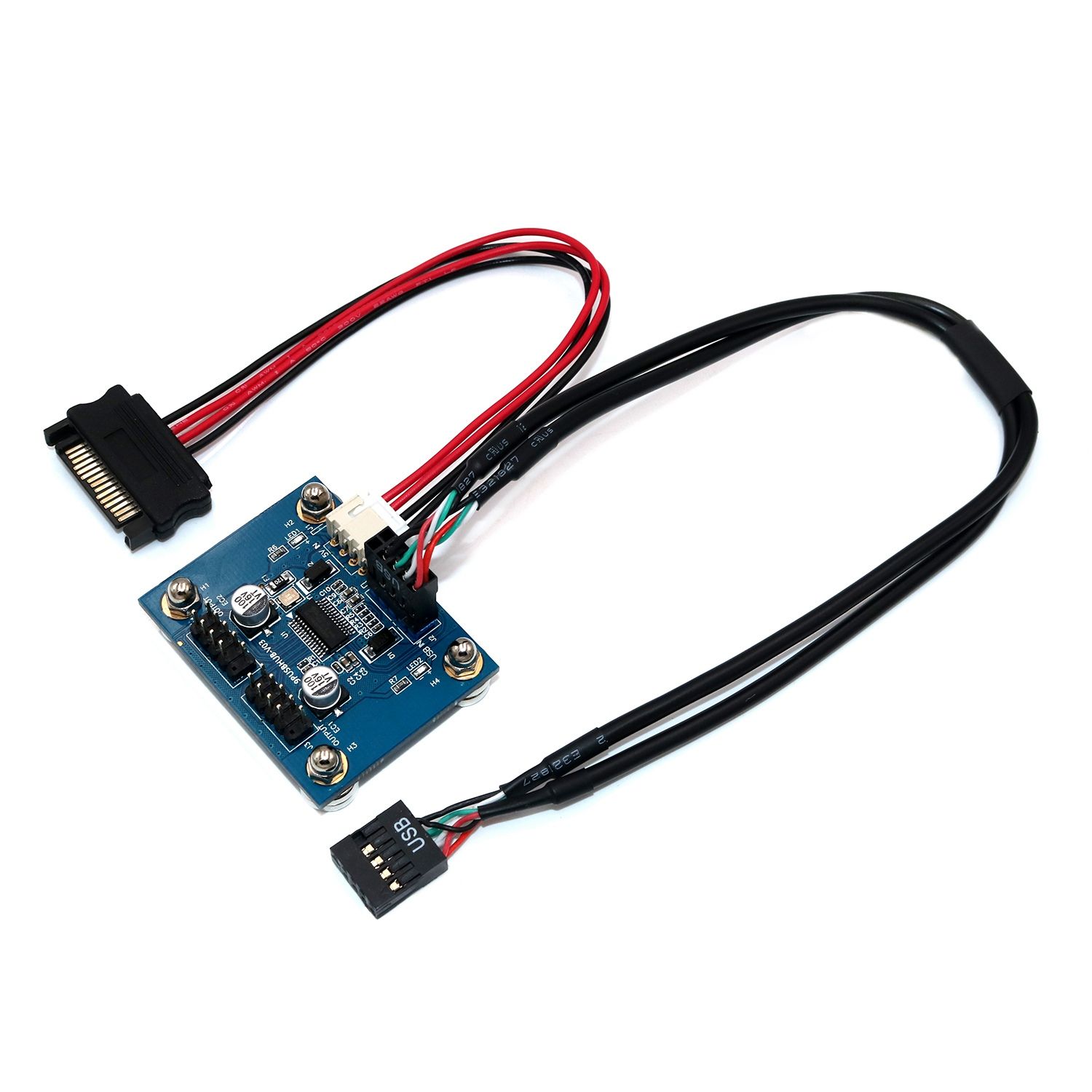4-Port USB 2.0 Hub Module with SATA Power Cable and Magnetic Base 180 degree Into for Desktop, Keyd, Mouse, USB Flash Drive