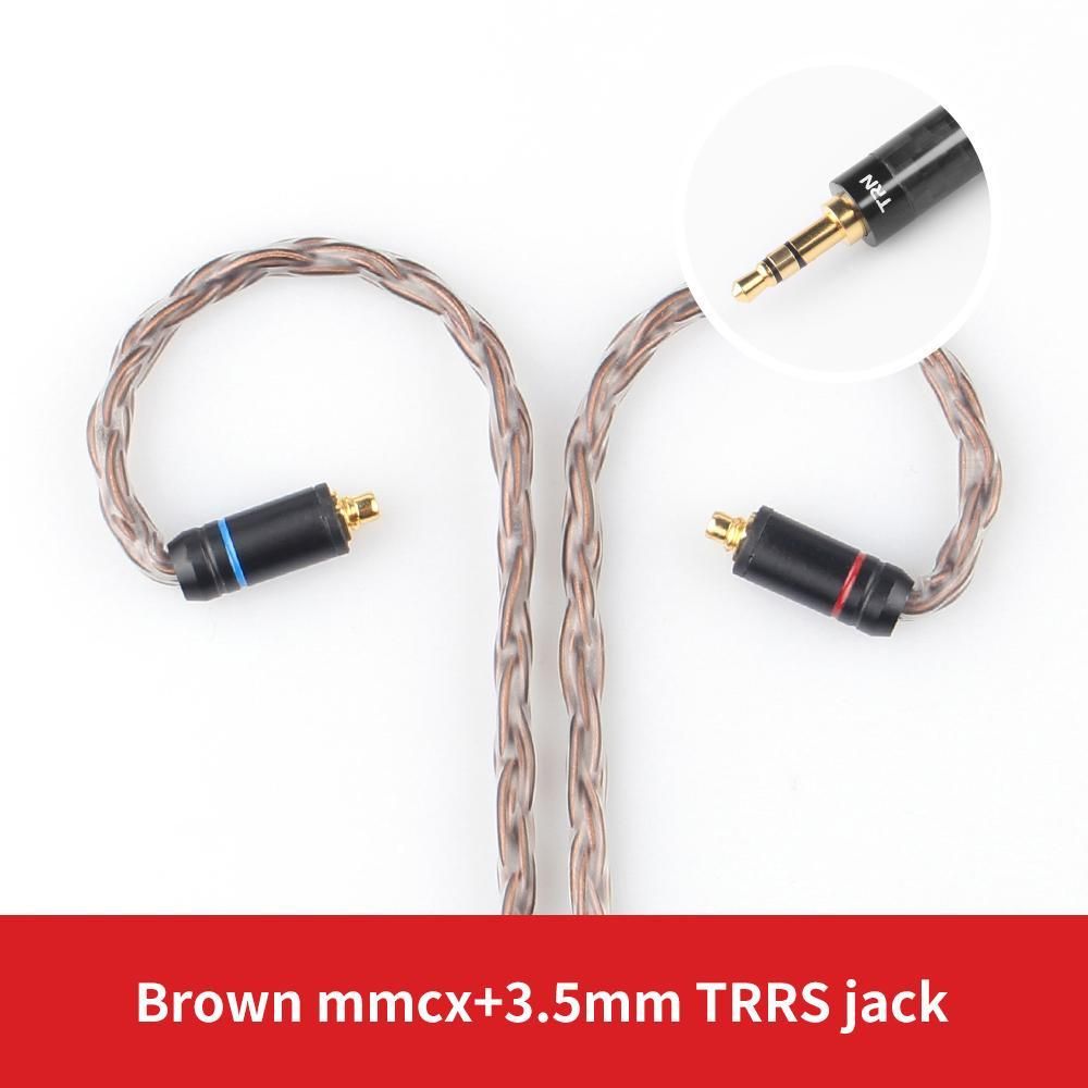 16 Shares 352 Core Silver Plated Copper Wire 2Pin MMCX Twist Soft Upgrade Cable Brown