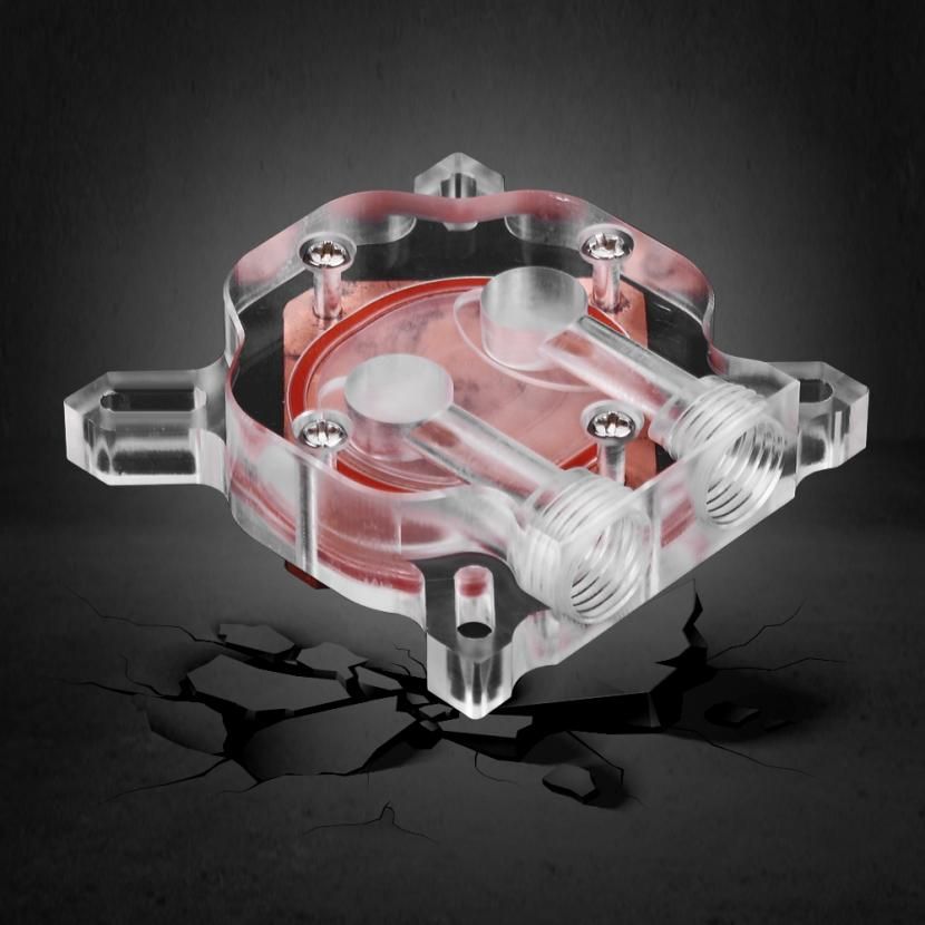 G1/4" Red Copper Base Board Graphic Card GPU PC Water Cooling Block POM Cover