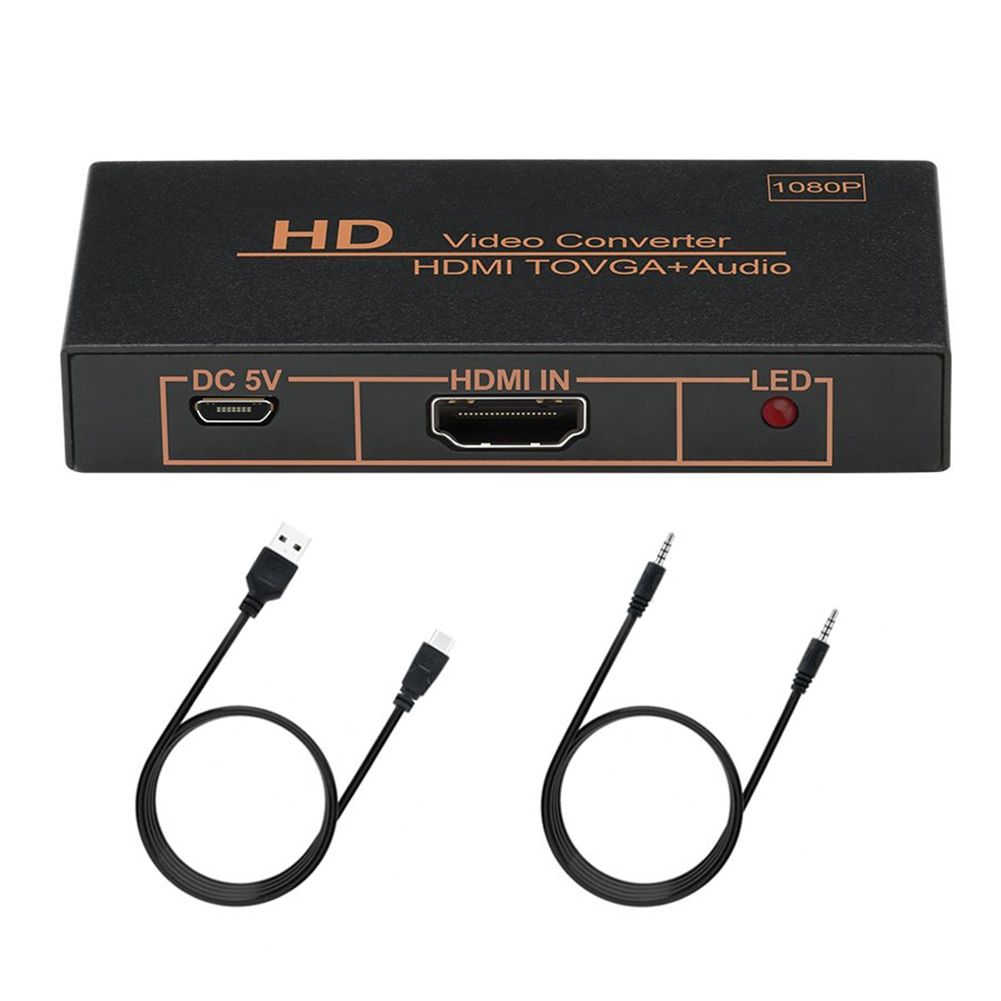 Stereo Audio Home Female for To VGA Male Universal Portable Active 1080P Plug And Play Converter Adapter Connector For Laptop