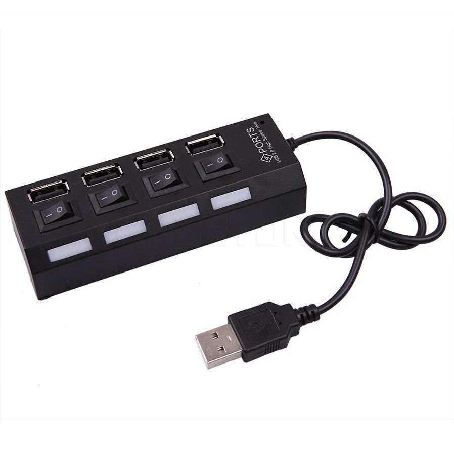 New Multi 7 port USB Hub 2.0 Adapter High Speed 7 Ports Hub USB On/Off Switch Portable USB Splitter For Computer Laptop