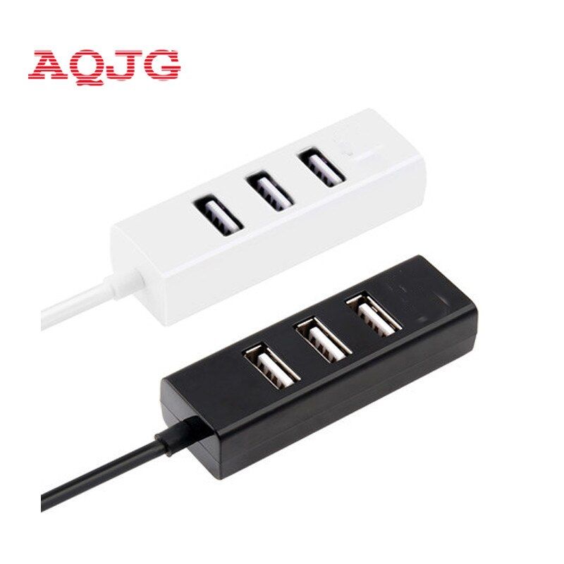 High Speed Mini Slim 4 Port hub usb hub 4 port Expander multiple Converter Adapter for Laptop PC Tabs USB HUB Black White AQJG