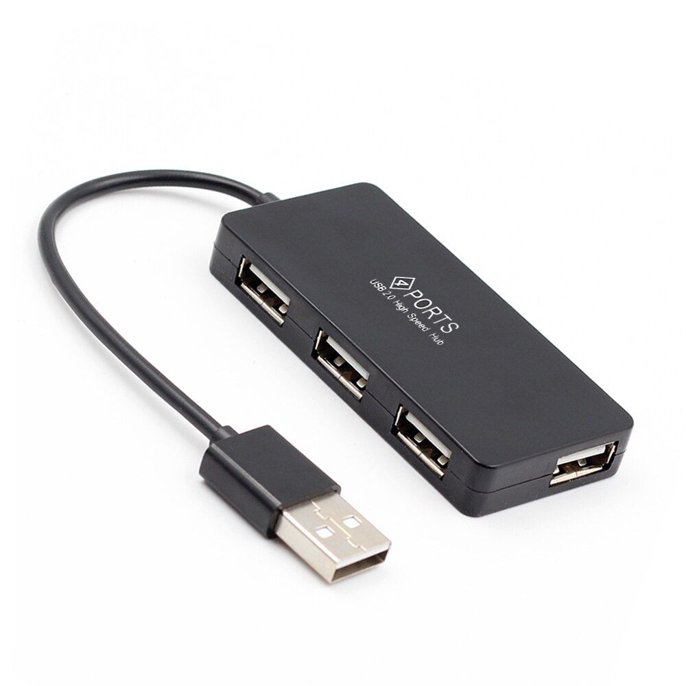 1Pcs New Design High Speed USB 3.0 Hub External 4 Ports Adapter Splitter USB Expander For  PC Office Supplies（USB 2.0 Hub\tBlack）