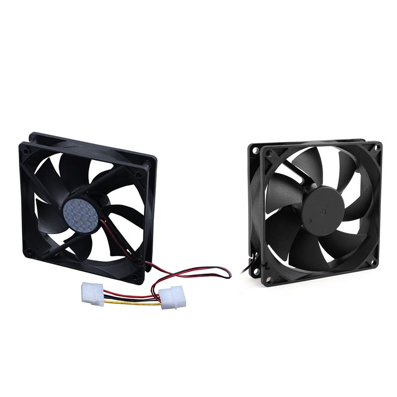 2Pcs Sleeve Bearing Cooling Fan for PC Case CPU Cooler - 120Mm x 25Mm DC 24V 4Pin & 92Mm x 25Mm 24V 2Pin