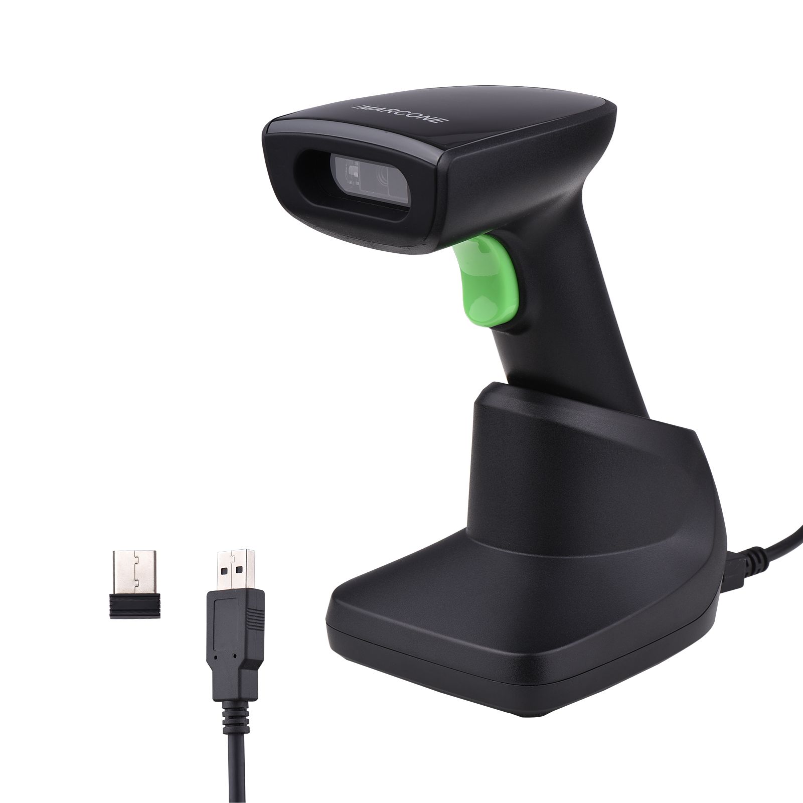iMARCONE 2-in-1 Barcode Scanner Handheld 1D/2D/QR Code Scanner 2.4G & BT Wireless Bar Code Reader with Base Compatible with Windows/Android/Mac/Linux for Supermarket Retail Logistics Warehouse