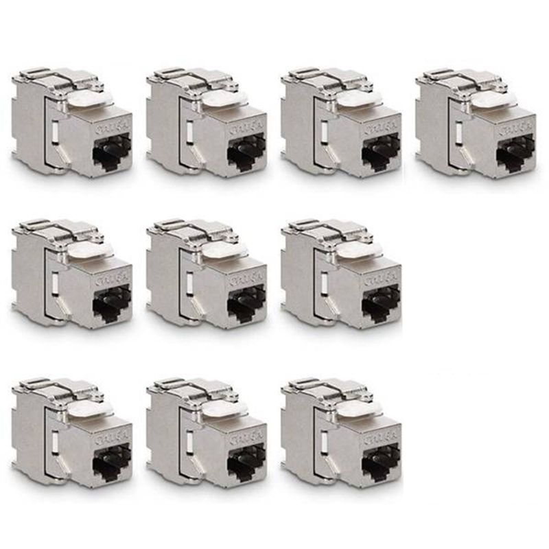 Network Cat6A Toolless Keystone Jack Module Full Shielded RJ45 Socket to LSA Toolfree Termination