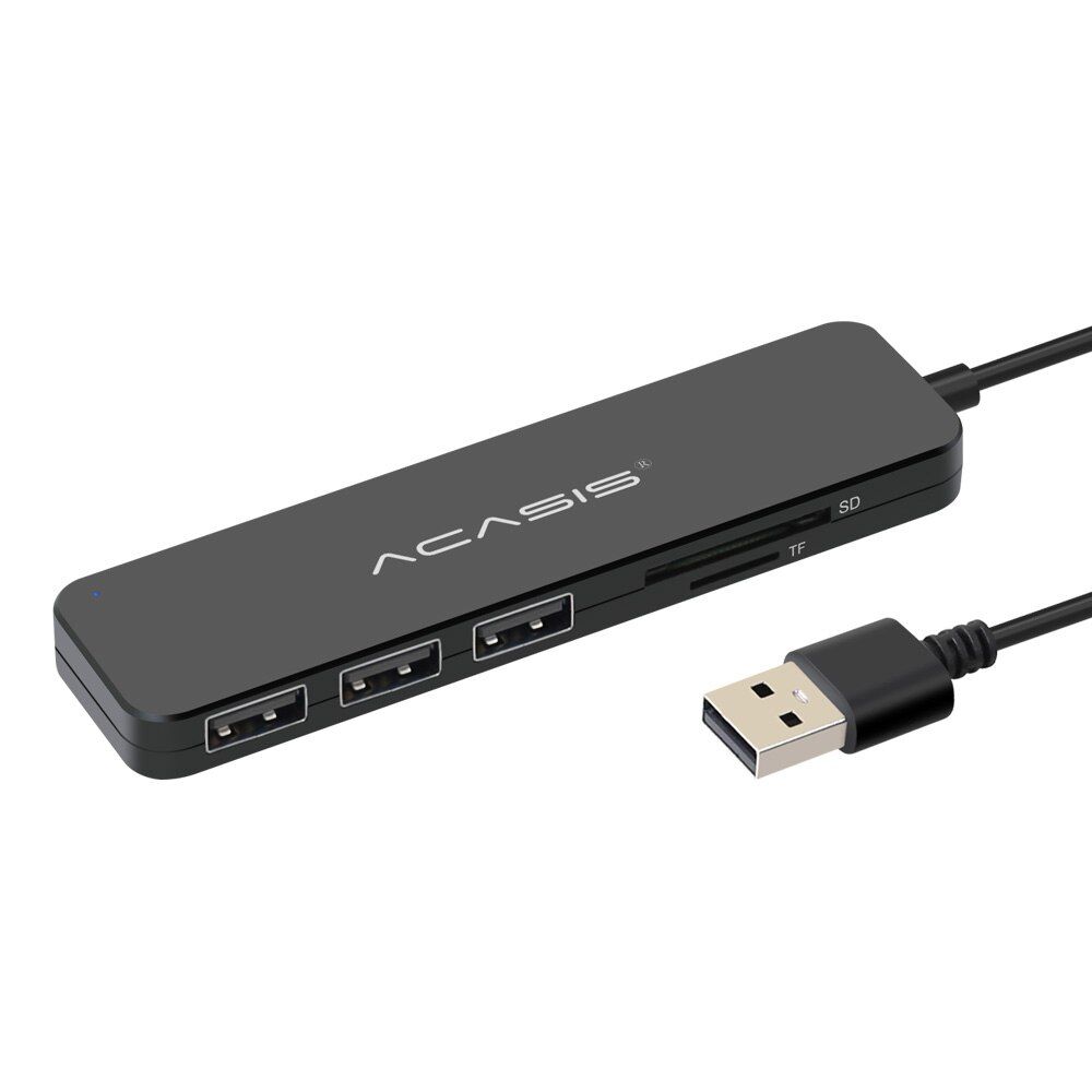 Acasis New Slim High Speed USB 2.0 3.0 hub Card reader External 4Port Usb Splitter with Laptop 4 Ports Adapter hub Card reade