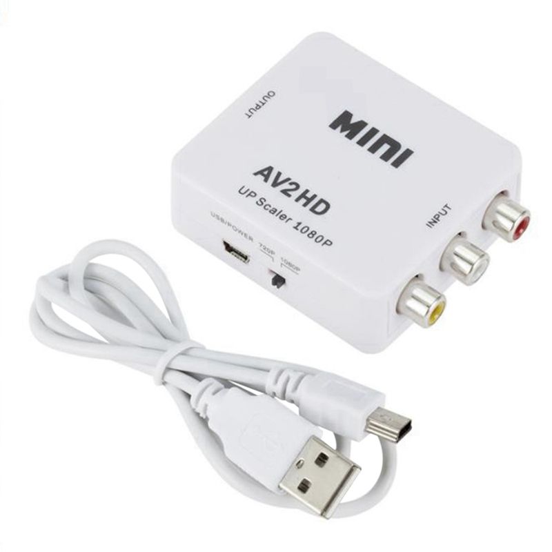AV to HDMI-Compatible Converter with Audio AV TO HDMI-Compatible Support 1080P Cvbs to HDMI-Compatible TV Monitor