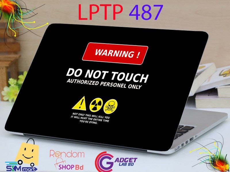 LS - 14 Do Not Touce Laptop Sticker Vinyl Paper Waterproof  Laptop Sticker for laptop Back Side Decoration