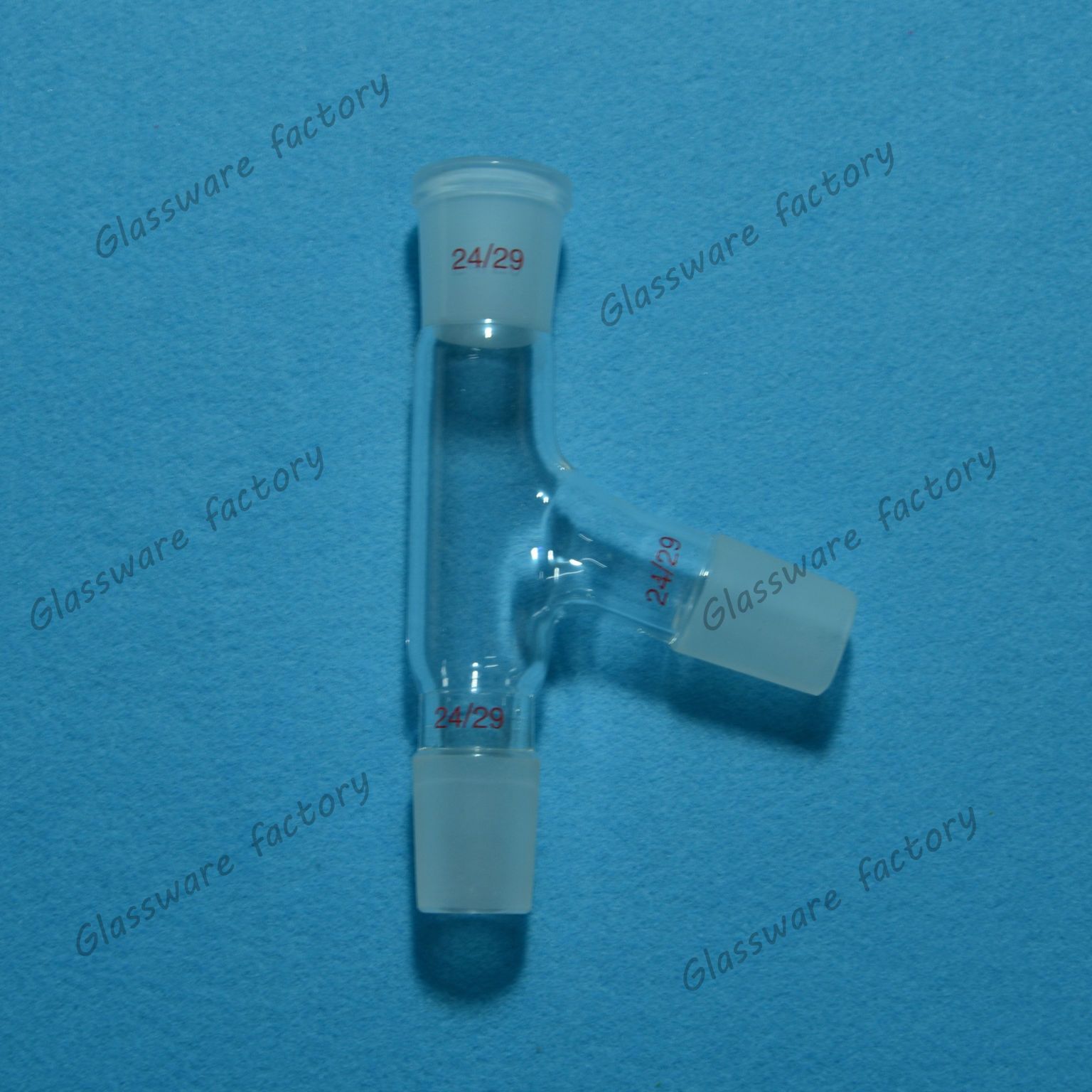 Three way adapter, 3-way distill adaper 75° bend, distillation head,24/29 -