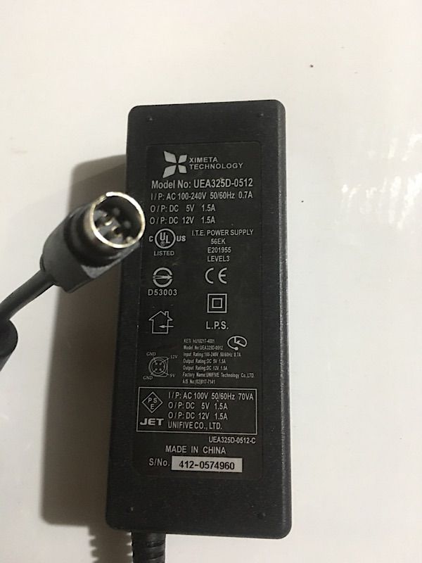 4 Pin Adapter 5V 1.5A & 12V 1.5A . Very good quality adapter for Electronics device.