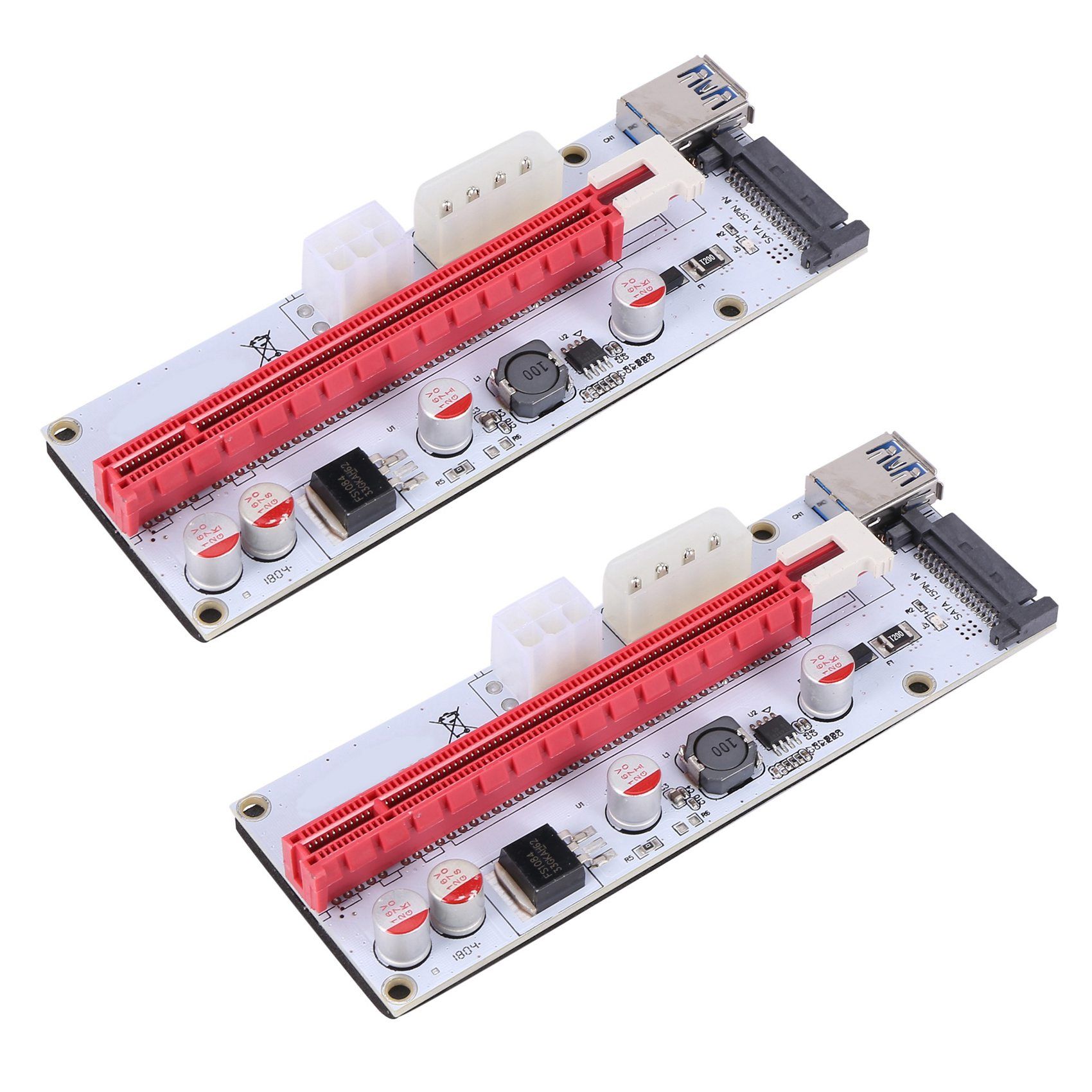 2X USB 3.0 Pcie PCI-E Express 1X To 16X GPU Extender Riser Card Adapter