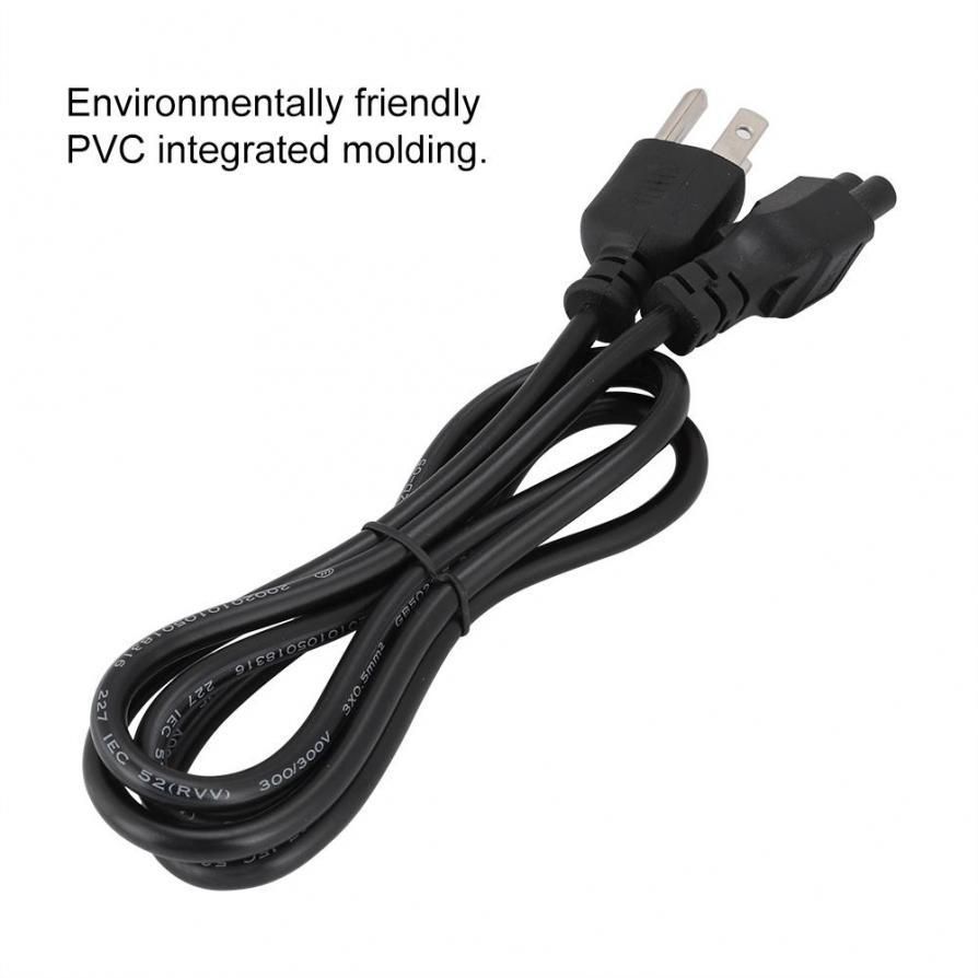 1.2m 3-Hole Plum-shape Tail 3-plug Power Cable for Home Appliance US 100-240V