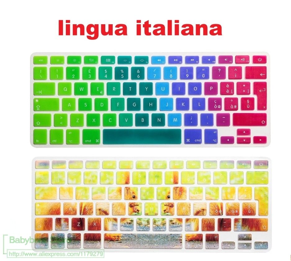 Italian lingua italiana Keyboard Cover Protector skin for Macbook air 13 Pro 13 15  2020 Silicone Film Sticker EU UK