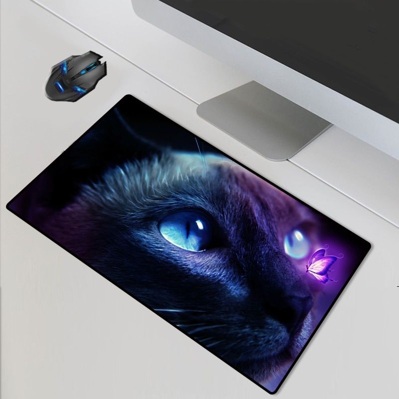 XXL Computer Player Control Speed Large Game Mouse Pad Cute Cat   Locking-edge Thick PC Pad DIY  Picture Size