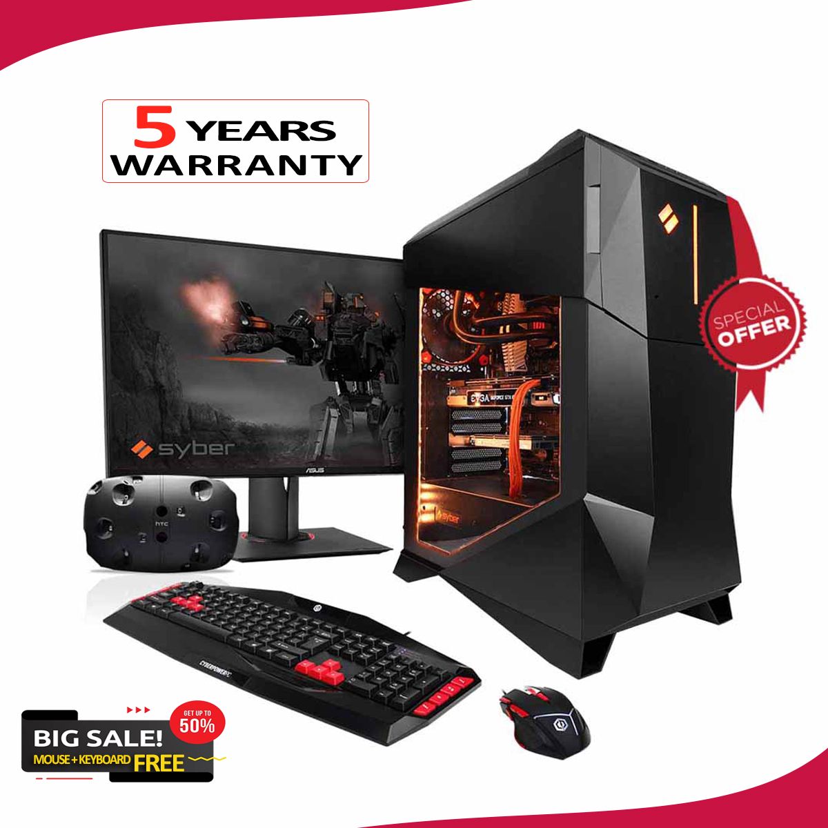 Intel Core I5 Ram 4Gb Hdd 500Gb  Monitor 17 Inch Graphics 2Gb Built-In for Gaming Pc Windows 10 64 Bit Nice Looking Black Color Pc
