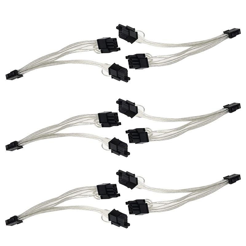 6 Pin to 2 x 8 Pin (6+2) PCIe Adapter Power Splitter Power Extension Cable PCI Express Splitter Cable 9 Inches (6 Pack)