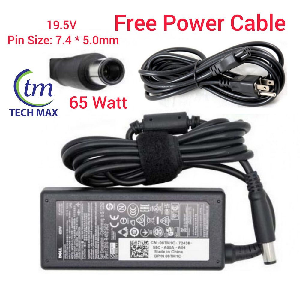 Laptop Adapter Charger 65W For Dell_ Inspiron E1405 E1505 M301Z M411R M421R M431R 5435 M501R M5040 M511R M521R 5525 M531R 5535 M731R 5735 Series