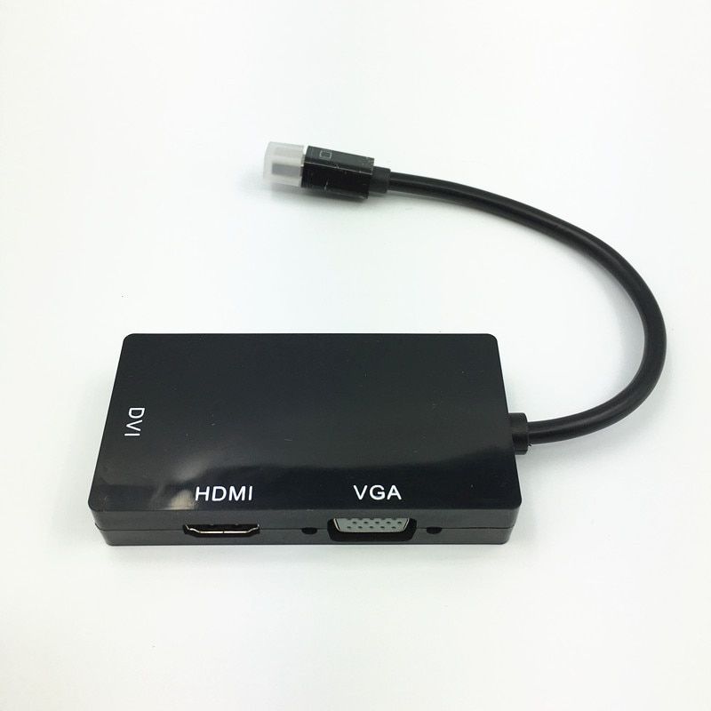 Mini DP to VGA HDMI DVI Converter Lightning Surface Pro3 Connected to TV Projector Black