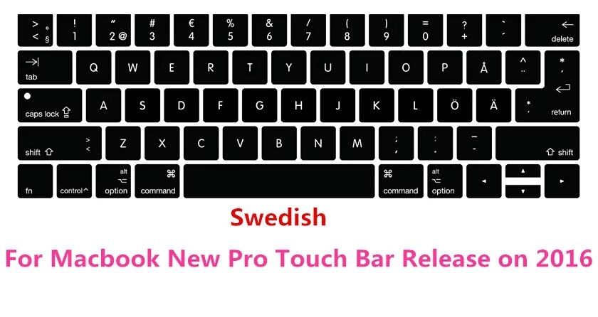 For Macbook  Pro 13" A1706 15" A1707 A2159 Touch Bar A1989 A1990 US/EU Turkish Swedish French Hebrew Keyboard Cover Skin