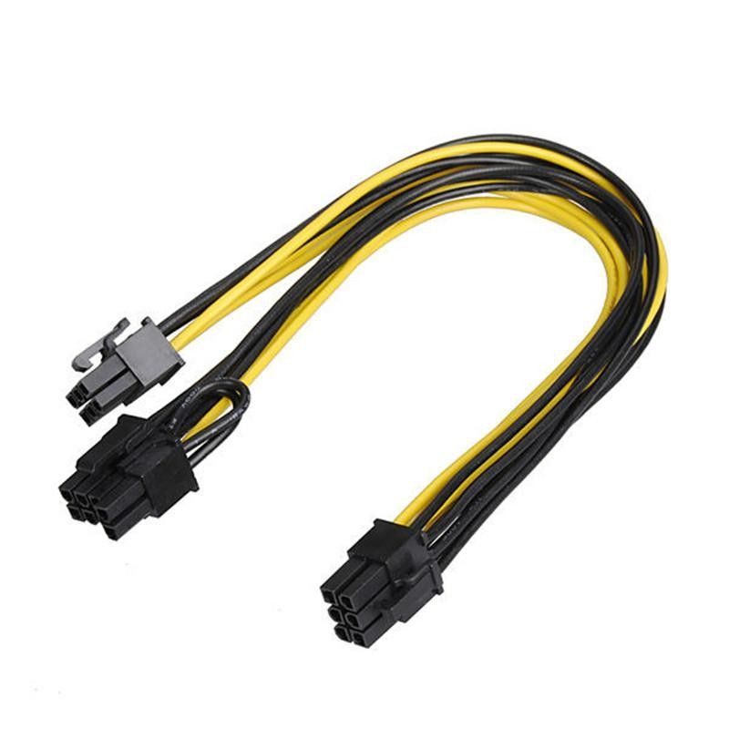 2018Power Cable 6-pin PCI Express to 2 Computers x PCIe 8 (6+2) pin Motherboard Graphics Video Card PCI-e GPU VGA Splitter Hub -