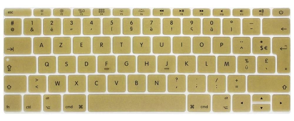 AZERTY French UK Silicone Keyboard Cover Skin for MacBook  Pro 13" A1708 (2016 Version,No Touch Bar) for 12" A1534 Retina