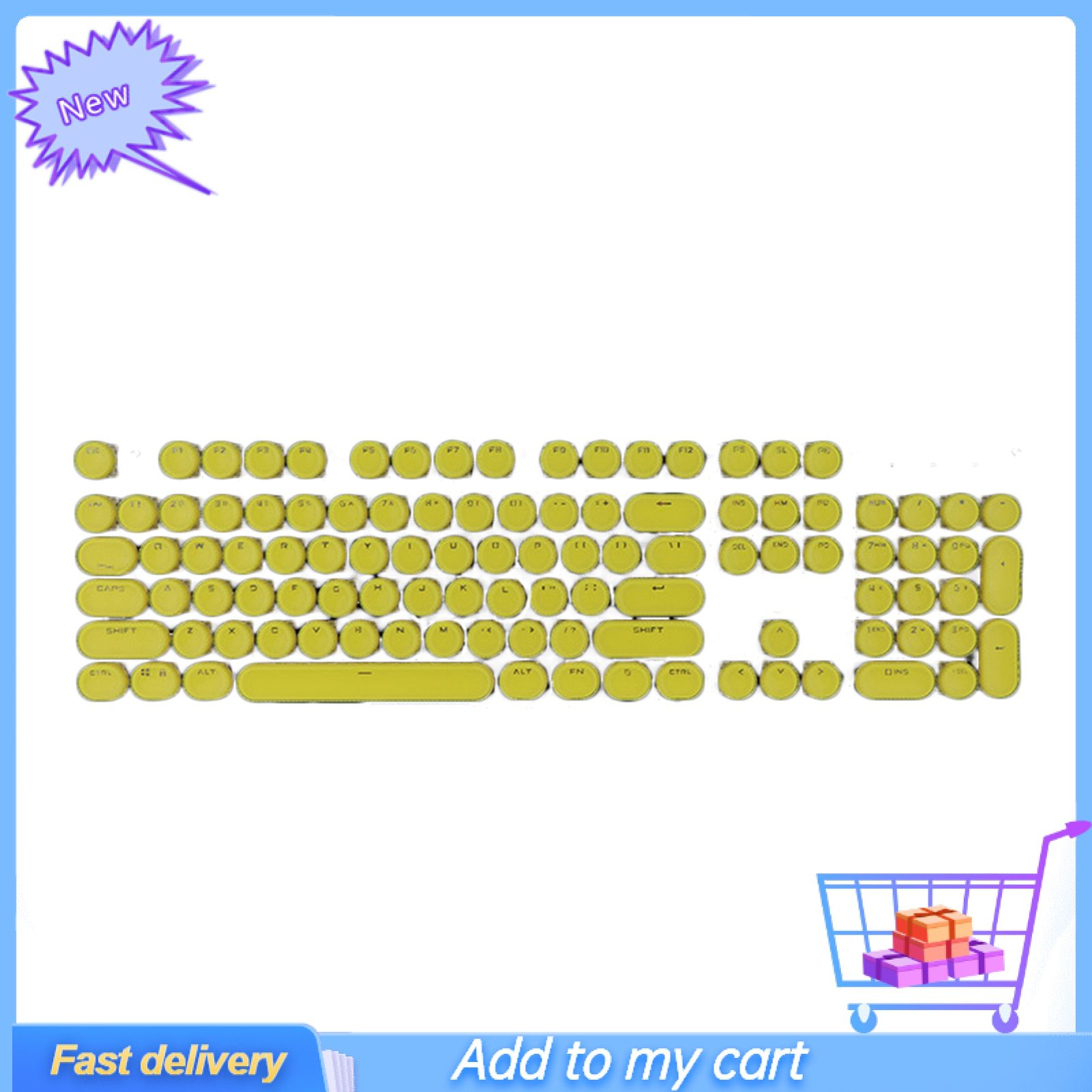 Greenbox 104Pcs Universal Wear-resistant Round-shape Keycaps Mechanical Keyboard Replacement Key Covers for PC Computer