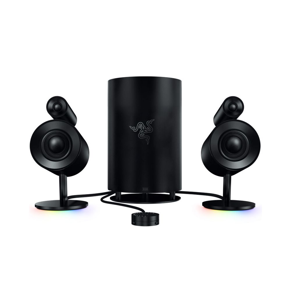Razer Nommo Pro 2.1 Gaming Speaker THX Certified Premium Audio Dolby Virtual Surround Sound 7inch Subwoofer Chroma Light Effect