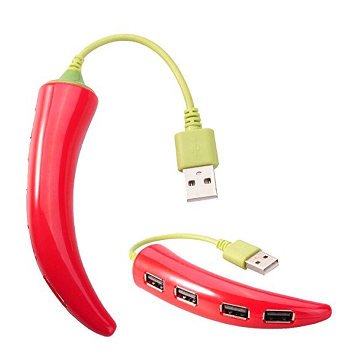 Chili Pepper Style High Speed USB 2.0 4-Port HUB - Red