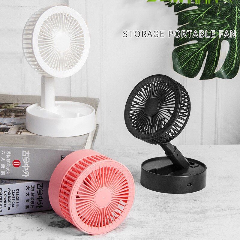 New USB Charging Handheld Small Fan Portable Outdoor Mini Creative Desktop Office Folding Telescopic Fan
