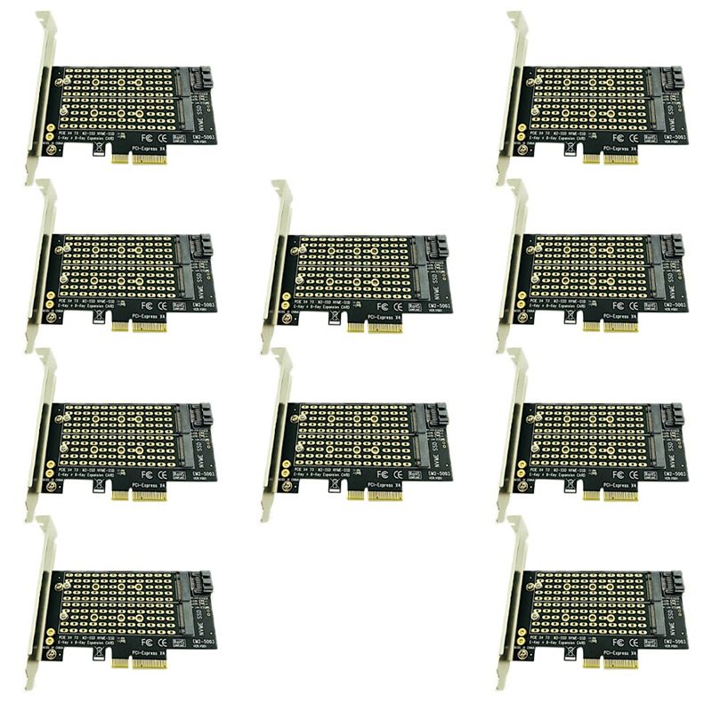 10X Pcie to M2/M.2 Adapter M.2 Ngff to Desktop Pcie X4 X8 X16 Nvme Sata Dual Ssd Pci Express Adapter Card