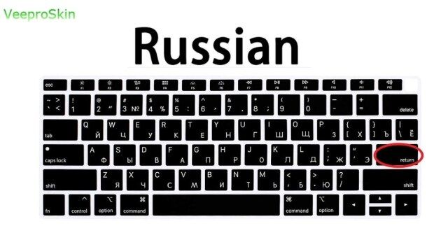 Russian Keyboard Cover  Laptop  Protector for Newest MacBook Air 13 Inch  2020 Release A1932 with Retina Display & Touch ID