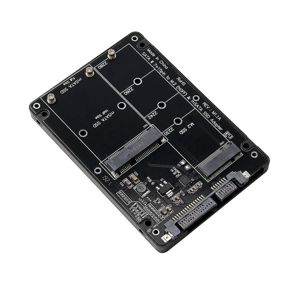 2 In 1 NGFF M.2 B+M Key Mini PCI-E MSATA SSD To SATA III Adapter Card SATA 3.0 Network Card Converter