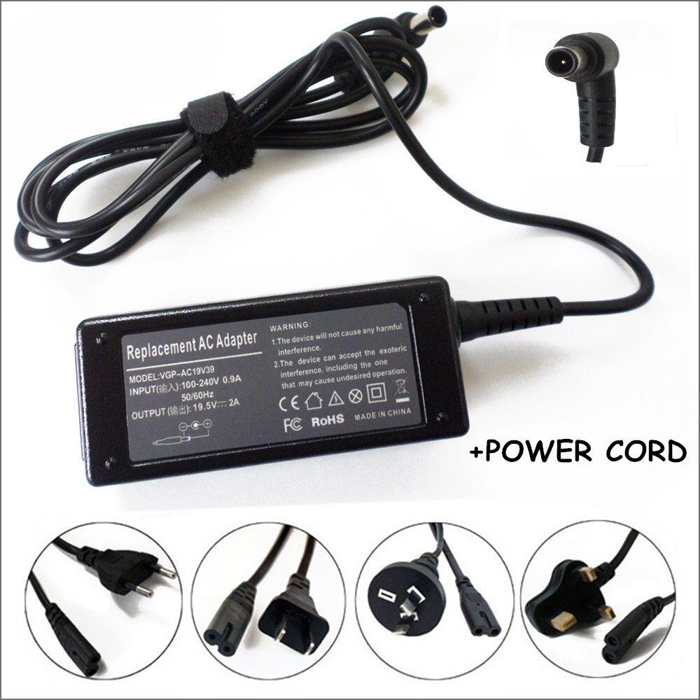 New Power Charger Cord 19.5V 2A Notebook PC Power Adapter For SONY VAIO VPC-W115/W125/W216/W218 PCG-51311L PCG-51312L