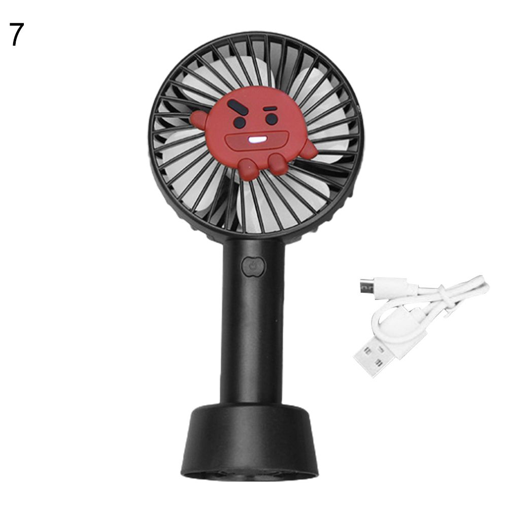 K-POP BTS Portable Hand-held USB Rechargeable 3-Speed Mode Desktop Cooling Fan