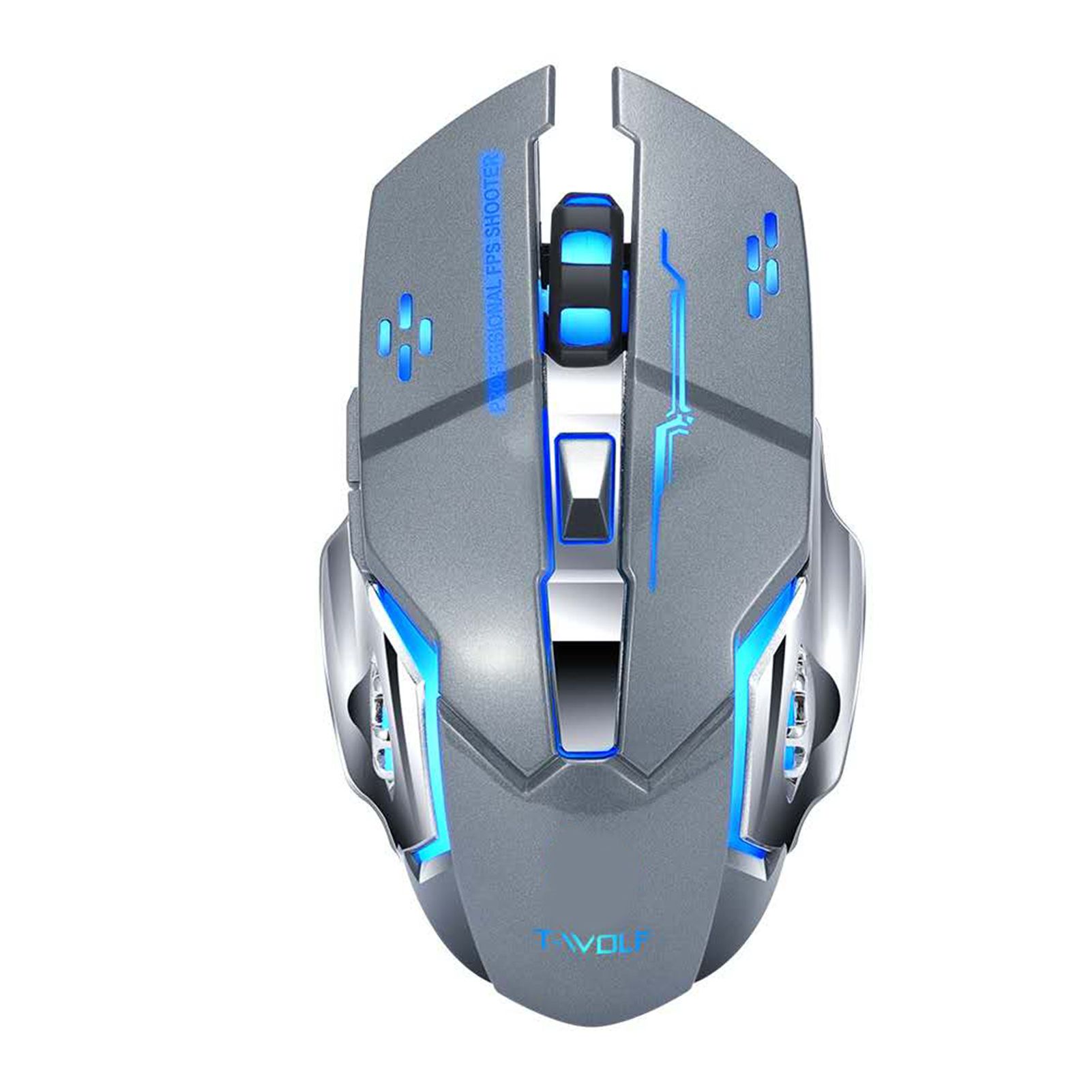 GreenForest Q13 Wireless Mouse Mute Ergonomic Design Rechargeable 2.4GHz 2400DPI 6 Button Colorful Breathing Light Mouse for Gaming