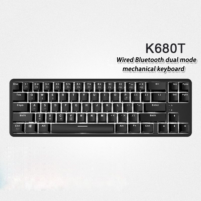 Ajazz K680T Mini USB Wired Bluetooth Mechanical Keyboard Dual-mode Keyboard With 68 Keys