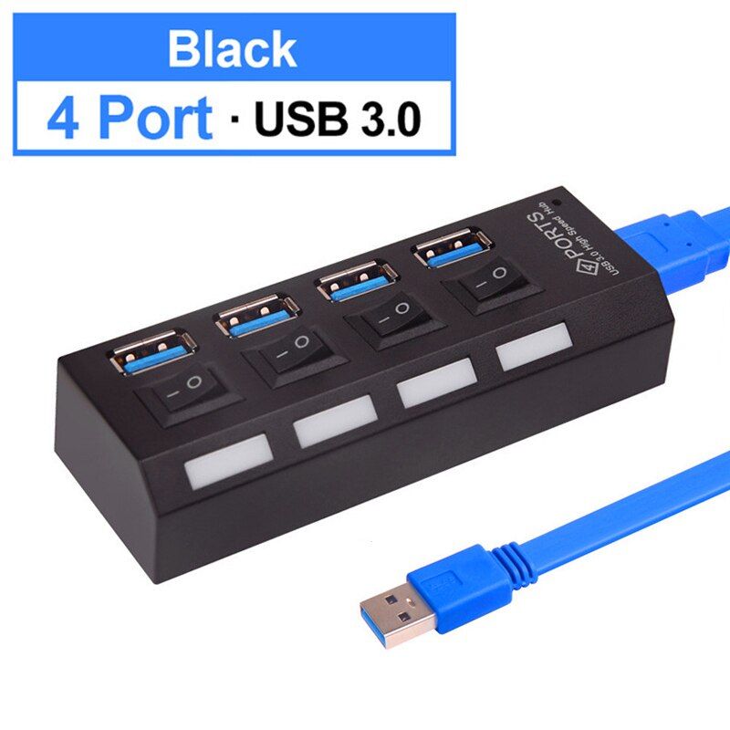 USB 3.0 HUB 2.0 HUB Multi USB Splitter 4/7 Port Expander Multiple with Power Adapter USB3.0 Hub with Switch Laptop Accessories