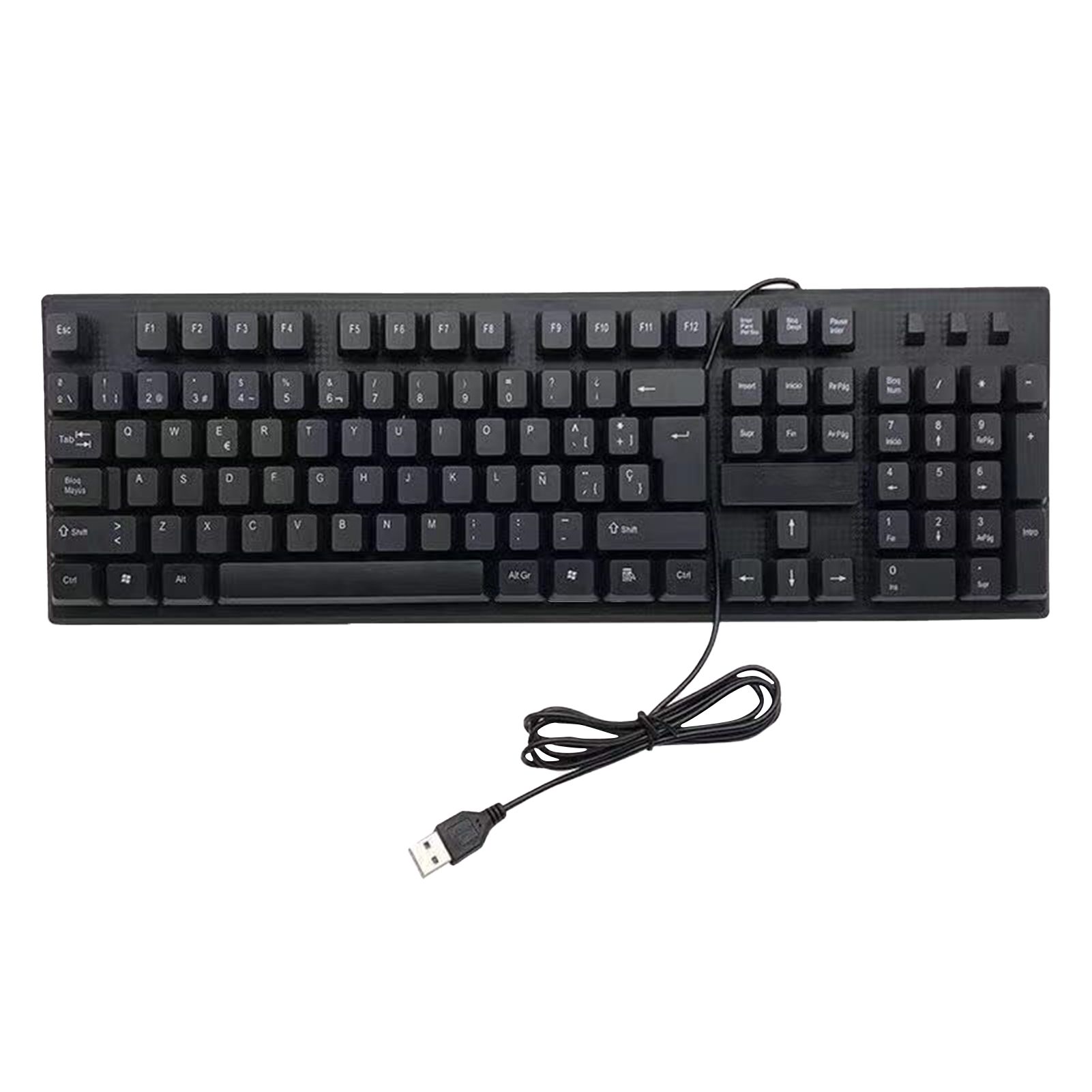 GreenForest 108 Keys Waterproof Multiple Languages Ergonomic USB Wired Keyboard for PC Laptop