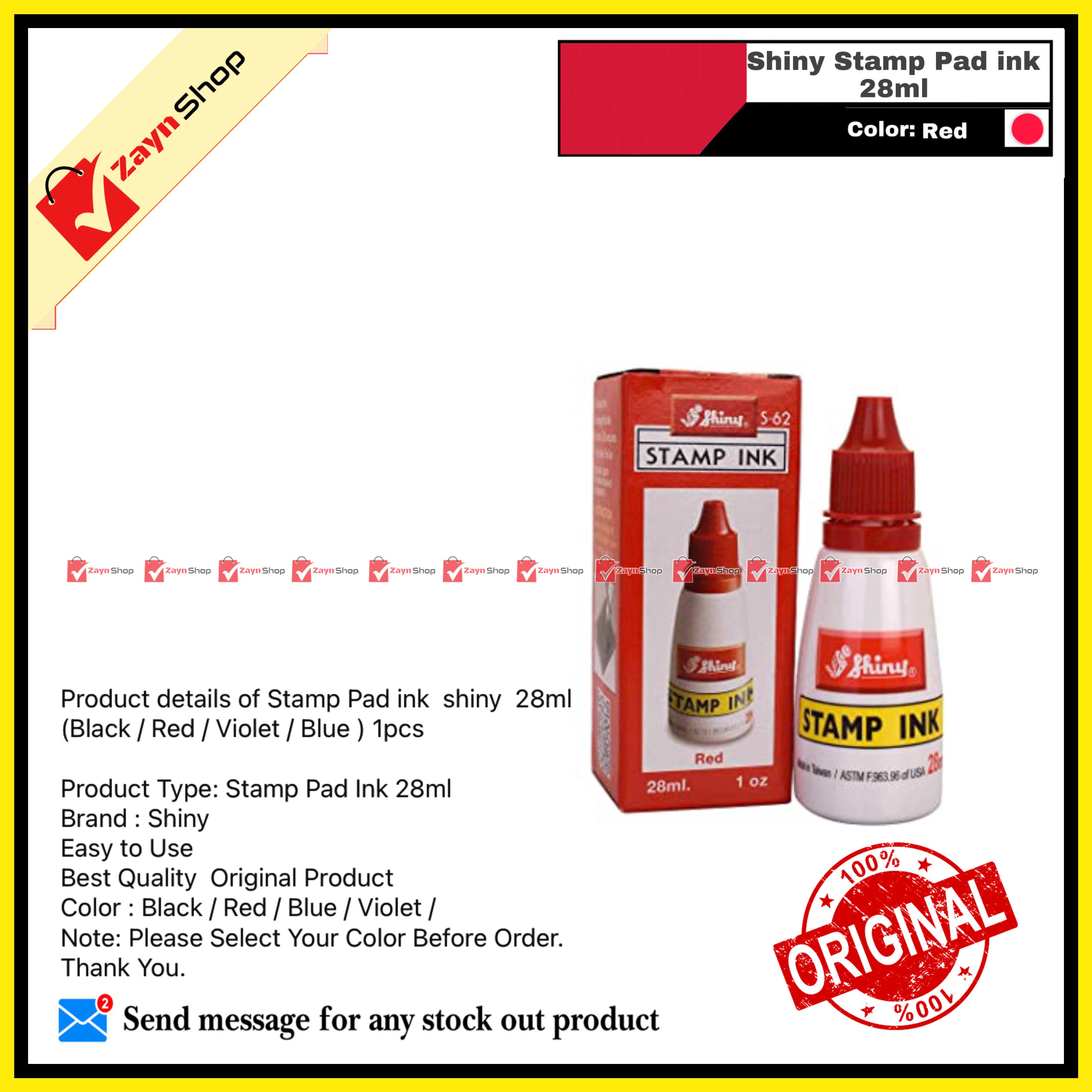 Stamp Pad ink  shiny  28ml  (Black / Red / Violet / Blue ) 1pcs
