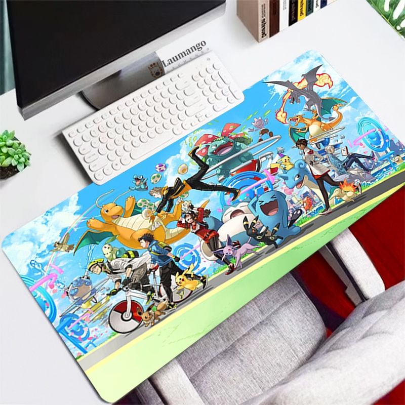 Cartoon Pokemon Mouse Pad Gamers Decoracion Mousepad Large PC Accessories Laptop Gamer Completo Desk Varmilo Keyboard Mat Table