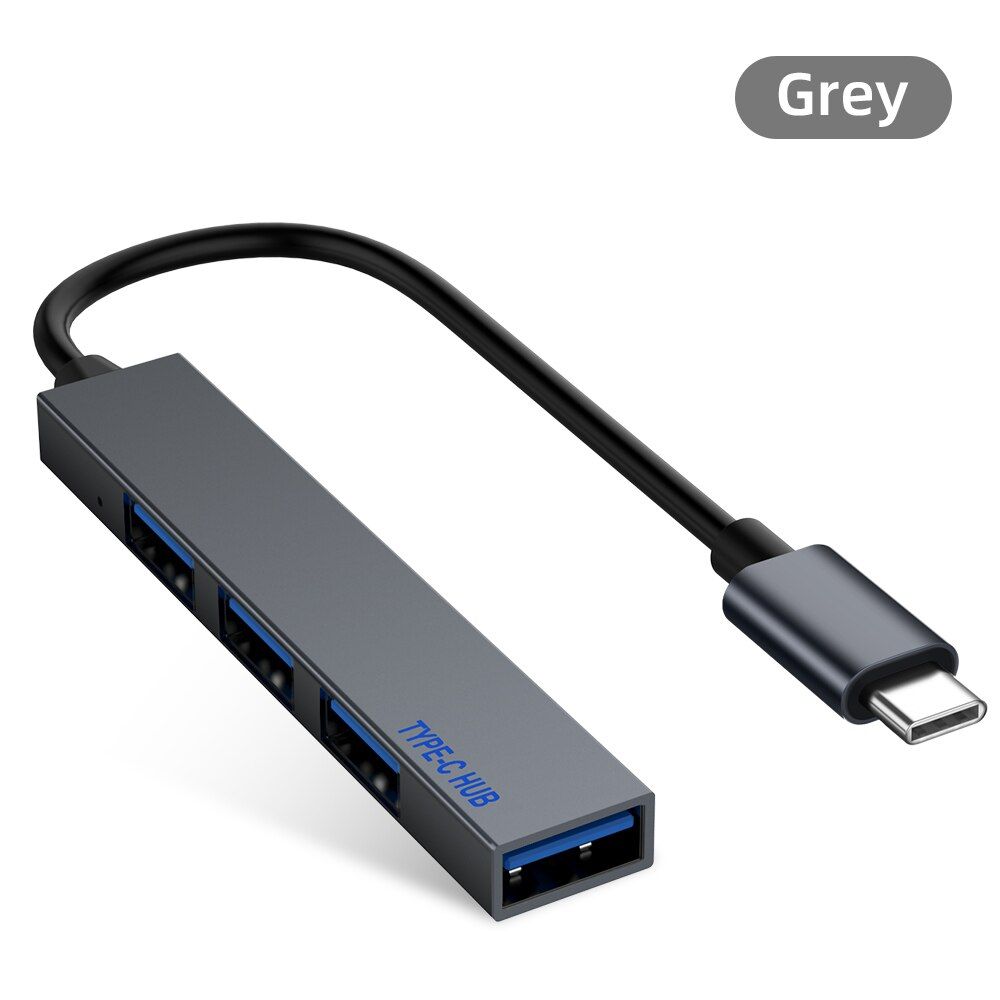 Type-C USB Hub 2.0 4 Port Alloy To USB 2.0 Type c OTG Fast Transfer LED light For Laptop PC Mouse Macbook Huawei