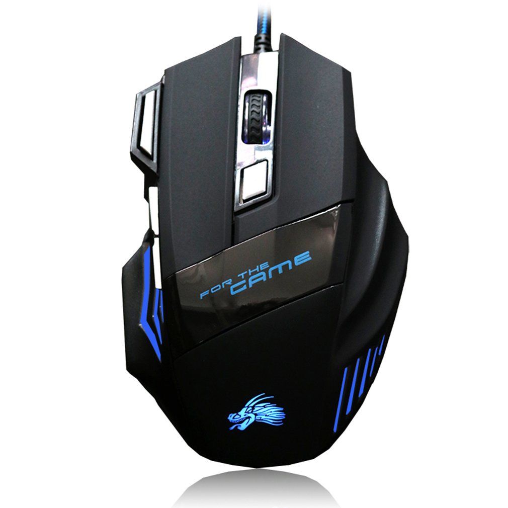 Wired Colored Mouse 7 Button 2500Dpi Led Optical Usb Computer Mouse Gamer Black